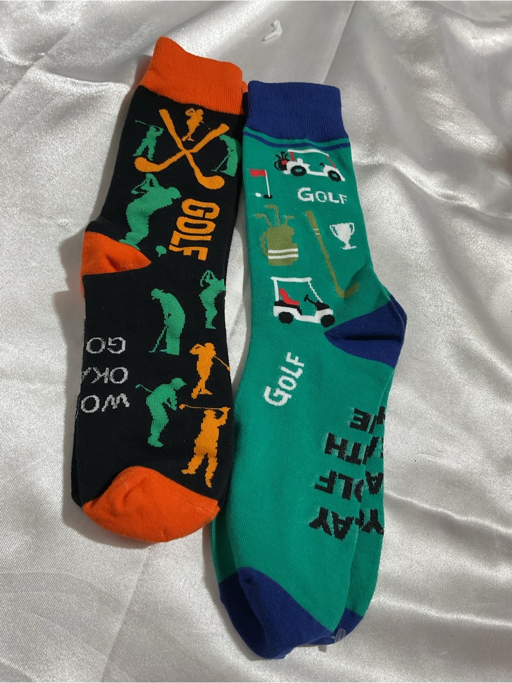 Men's Golf Crew Socks - Green & Black